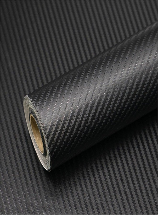 SUNBIRD Black Wallpaper Peel and Stick Wallpaper 3D Vinyl Wallpaper Self Adhesive Wall Paper Removable Textured Wall Paper Dark Black Contact Paper for Bedroom Tabletop Cabinets (30 x 100 cm) - Image 1